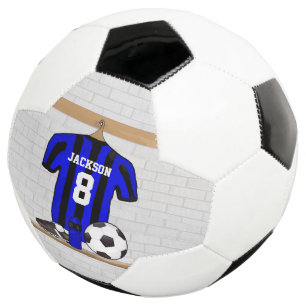 Personalisiertes Blau und schwarzer Streifen Socce Fußball