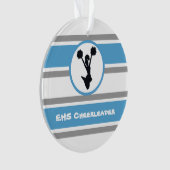 Personalisiertes Blau und Silber Cheerleader Ornam Ornament (Vorderseite)