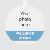 Personalisiertes Blau und Silber Cheerleader Ornam Ornament (Rückseite)