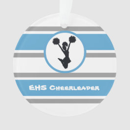 Personalisiertes Blau und Silber Cheerleader Ornam Ornament