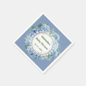 Personalisiertes Blau und Weiß Florals Serviette (Ecke)
