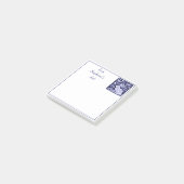 Personalisiertes Blau und Weiß Kaninchen Tile Delf Post-it Klebezettel (angewinkelt)