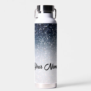 Personalisiertes Blau und Weiß Ombre Trinkflasche