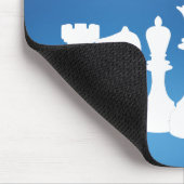 Personalisiertes Blau und Weiß Schachmousepad Mousepad (Ecke)