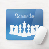 Personalisiertes Blau und Weiß Schachmousepad Mousepad (Mit Mouse)