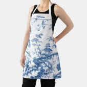 Personalisiertes Blau und Weiße Pagode Chinoiserie Schürze (InSitu)