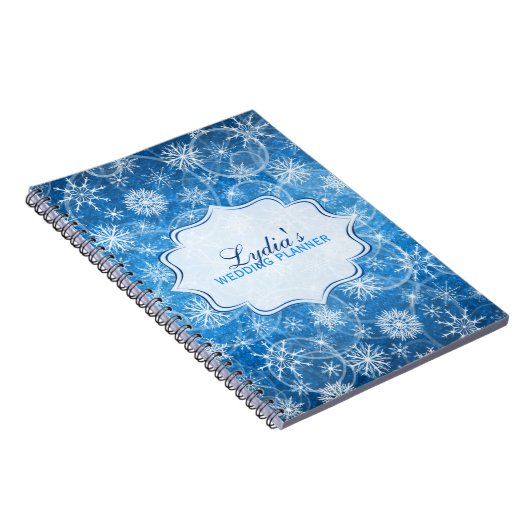 Personalisiertes Blau- und Weißschneeflocken-Noteb Notizblock (Rechte Seite)