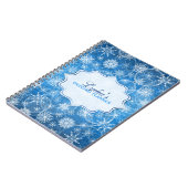 Personalisiertes Blau- und Weißschneeflocken-Noteb Notizblock (Linke Seite)