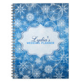 Personalisiertes Blau- und Weißschneeflocken-Noteb Notizblock (Vorderseite)