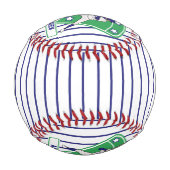 Personalisiertes Blau-Weiß-Baseballstern-Design Baseball (Rückseite)