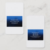 Personalisiertes Blau Weiß Elegant Modernes Visitenkarte (Vorne/Hinten)