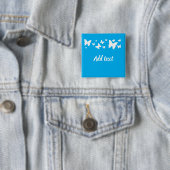 Personalisiertes blau-weißes Schmetterlingsabzeich Button (Beispiel)