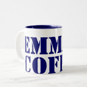 Personalisiertes Blau Zweifarbige Tasse (Vorderseite Links)