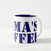 Personalisiertes Blau Zweifarbige Tasse (VorderseiteRechts)