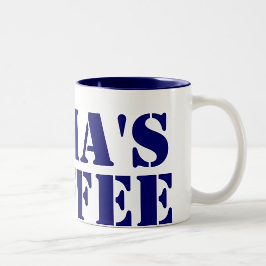 Personalisiertes Blau Zweifarbige Tasse (Rechts)