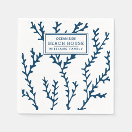 Personalisiertes Blaualgenmuster - Beach House Serviette