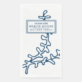 Personalisiertes Blaualgenmuster - Beach House Serviette