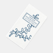 Personalisiertes Blaualgenmuster - Beach House Serviette (Ecke)