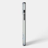 Personalisiertes Blaue-Blumen-Monogramm iPhone Hülle (Linke Seite)