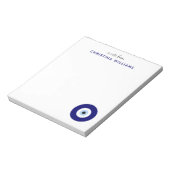 Personalisiertes Blaue böse Augenschutzzeichen Notizblock (Rotiert)