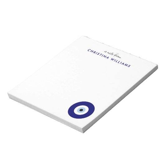 Personalisiertes Blaue böse Augenschutzzeichen Notizblock (Rotiert)