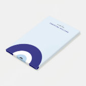 Personalisiertes Blaue böse Augenschutzzeichen Post-it Klebezettel (angewinkelt)