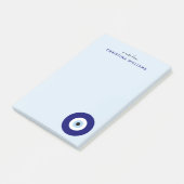 Personalisiertes Blaue böse Augenschutzzeichen Post-it Klebezettel (angewinkelt)