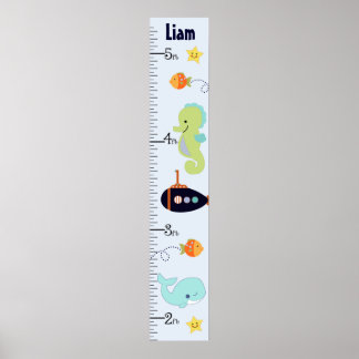 Personalisiertes Blaue Lagune/Weizen/Fisch-Wachstu Poster