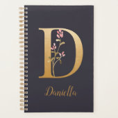 Personalisiertes Blauer Elegant Bläsermonogramm D Planer (Vorderseite)