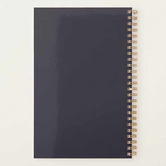 Personalisiertes Blauer Eleganter Blütenmonogramm Planer (Rückseite)