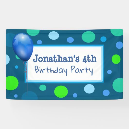 Personalisiertes Blauer Geburtstagsbanner Banner (Horizontal)