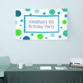 Personalisiertes Blauer Geburtstagsbanner Banner (Messeveranstaltung)