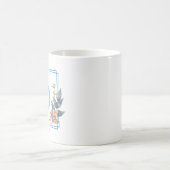 Personalisiertes blauer Quadratzoll Monogramm Kaffeetasse (Mittel)