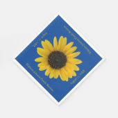 Personalisiertes Blauer Sonnenblumenereignis Serviette (Ecke)