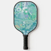 Personalisiertes Blaues Abstraktes Fluid Pickleball Schläger (Vorderseite)