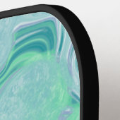 Personalisiertes Blaues Abstraktes Fluid Pickleball Schläger (Linke Seite)