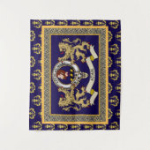 Personalisiertes Blaues Adair-Clan-Abzeichen Wandteppich (Vorderseite)