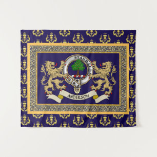 Personalisiertes blaues Anderson-Clan-Abzeichen Wandteppich