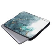 Personalisiertes, blaues Aquamarines Marmorglas, T Laptopschutzhülle (Vorne Knopf)