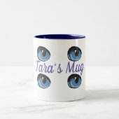 Personalisiertes blaues Auge Zweifarbige Tasse (Mittel)
