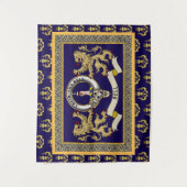 Personalisiertes Blaues Bell-Clan-Abzeichen Wandteppich (Vorderseite)