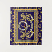 Personalisiertes Blaues Blackadder-Clan-Abzeichen Wandteppich (Vorderseite)