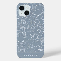 Personalisiertes blaues Blumenmuster