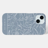 Personalisiertes blaues Blumenmuster Case-Mate iPhone Hülle (Rückseite (Horizontal))