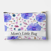 Personalisiertes blaues Blumenzubehör Zubehörtasche (Rückseite)