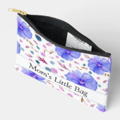 Personalisiertes blaues Blumenzubehör Zubehörtasche (Offen)