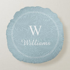 Personalisiertes Blaues botanisches Muster Rundes Kissen