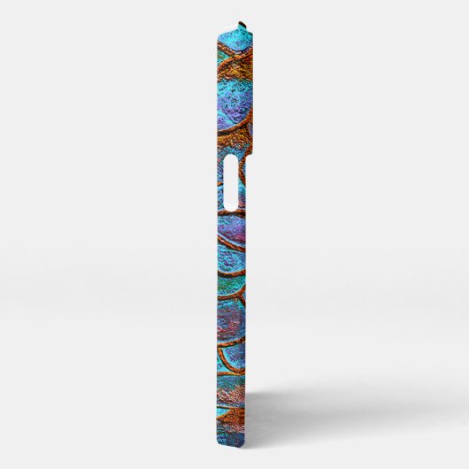 Personalisiertes blaues Bronze-Kupfer-Metallic-Mus iPhone Hülle (Rechte Seite)