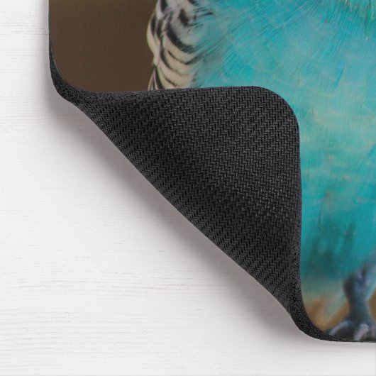 Personalisiertes blaues Budgie Mousepad (Ecke)