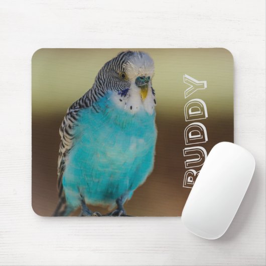 Personalisiertes blaues Budgie Mousepad (Mit Mouse)
